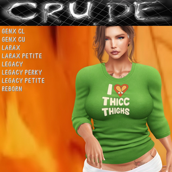 Second Life Marketplace - I Love Thicc (Thick) Thighs Women's T-Shirt